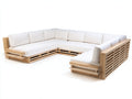 Canapé de jardin en bois 268x268x72 cm - bois clair blanc - adapté à l'extérieur - style lounge moderne