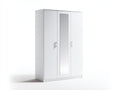 Armoire en bois 115x54x178 cm - blanc - rangement pour chambre avec miroir