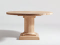 Table de jardin ronde en bois 135x135x76 cm - bois clair - usage extérieur design colonne rainurée