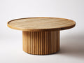 Table de jardin en bois 150x150x75 cm - brun clair - usage extérieur design à lattes