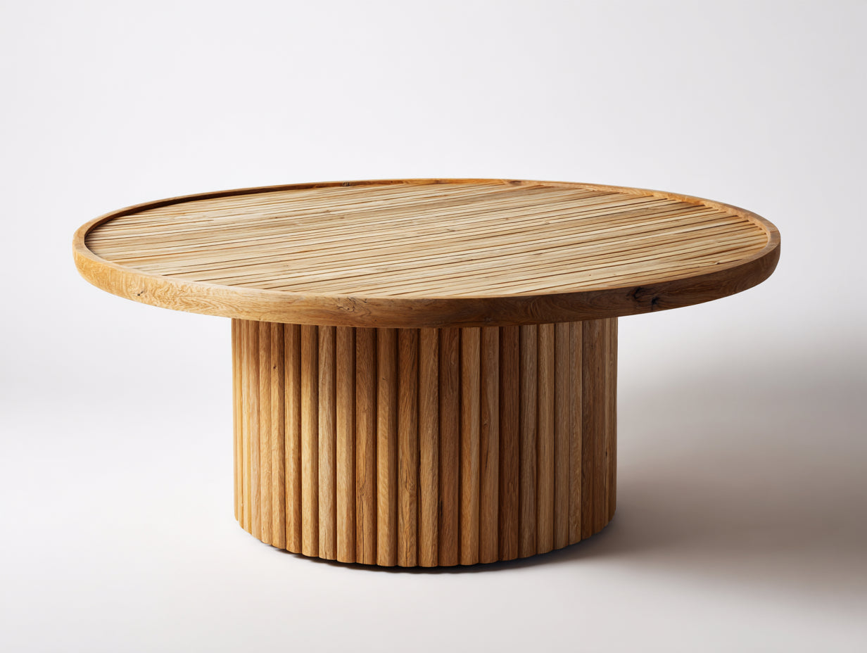 Table de jardin en bois 150x150x75 cm - brun clair - usage extérieur design à lattes