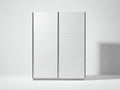 Armoire en bois 155x55x190 cm - blanc - rangement pour chambre avec portes coulissantes