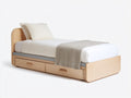 Lit simple en bois 204x96x88 cm - bois clair - rangement pour chambre style scandinave