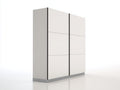 Armoire en bois 160x57x188 cm - blanc-noir - rangement pour chambre avec portes coulissantes